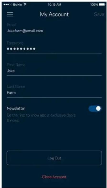 My Account Email Jakefarm@email.com Password First Name: Jake Last Name: Farm Newsletter Be the first to know about exclusive deals & news Log Out Close Account