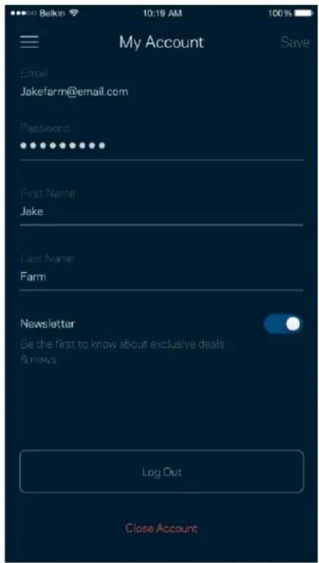 My Account Email: Jakefarm@email.com Password • • • • • • • • • • • First Name: Jake Last Name: Farm Newsletter Be the first to know about exclusive deals & news. Log Out Close Account