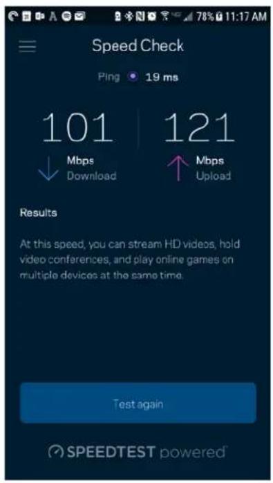 Speed Check Ping 19 ms 101 | 121 ↓ Mbps Download ↑ Mbps Upload Results At this speed, you can stream HD videos, hold video conferences, and play online games on multiple devices at the same time. Test again SPEEDTEST powered