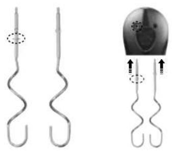 Solis Hand & Stick Mixer 7371 - Inserimento dei ganci impastatori: - 1