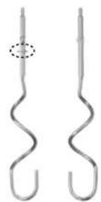 Solis Hand & Stick Mixer 7371 - De kneedhaken plaatsen: - 1