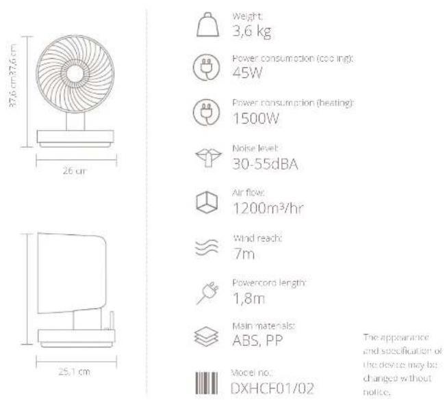 DUUX Stream - Technical specifications - 1
