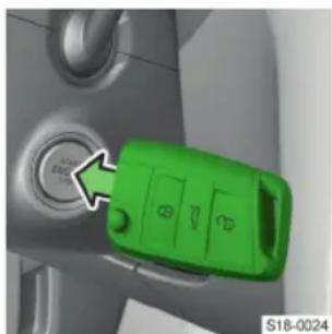 SKODA Scala (2019) - Με το κουμπί εκκίνησης δεν είναι δυνατή η εκκίνηση, το σύστημα δεν αναγνώρισε το κλειδί - 1