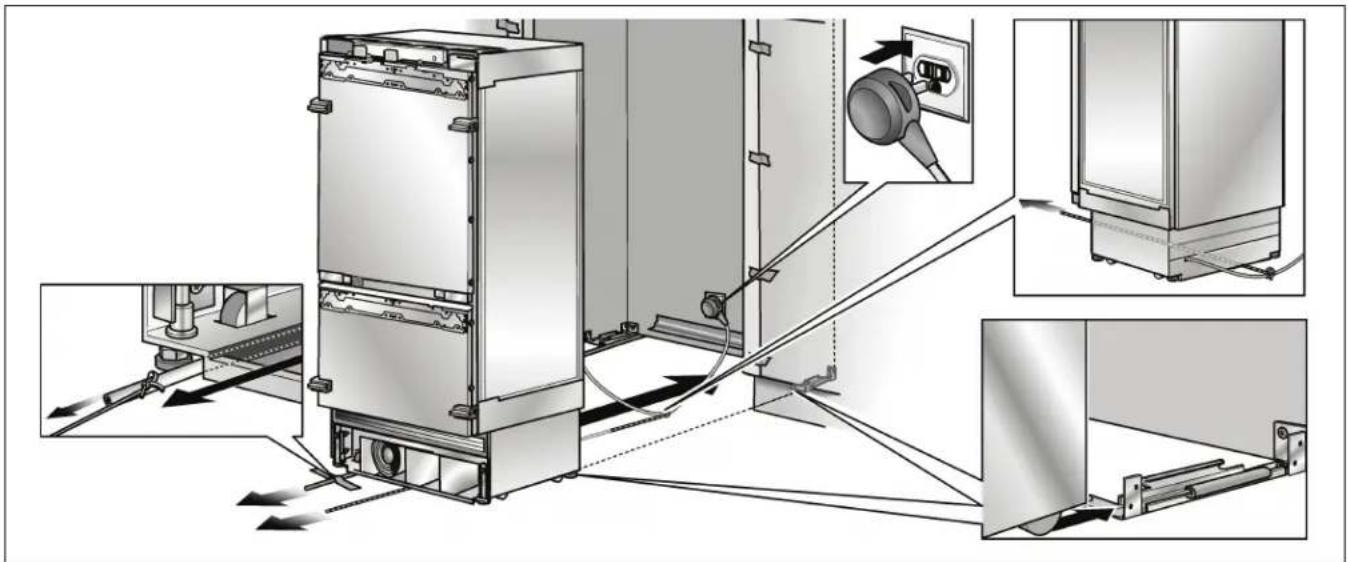 GAGGENAU Vario RB 491 700 - Pushing the appliance into the installation cavity - 1