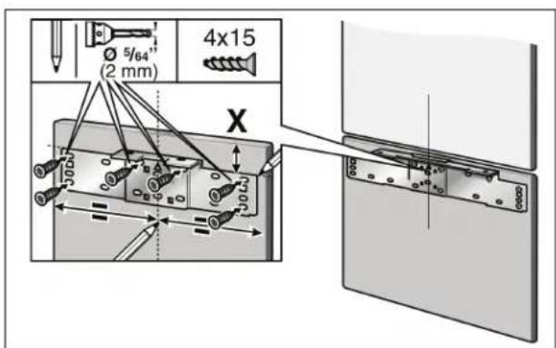 GAGGENAU Vario RB 491 700 - Attaching the adjusting rail to the furniture door (freeze compartment) - 2