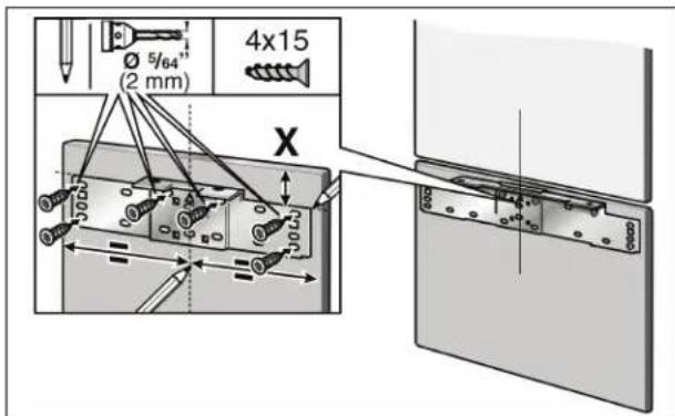 GAGGENAU Vario RB 491 700 - Fixation du rail d'ajustage contre la porte du meuble (compartiment congélateur) - 2