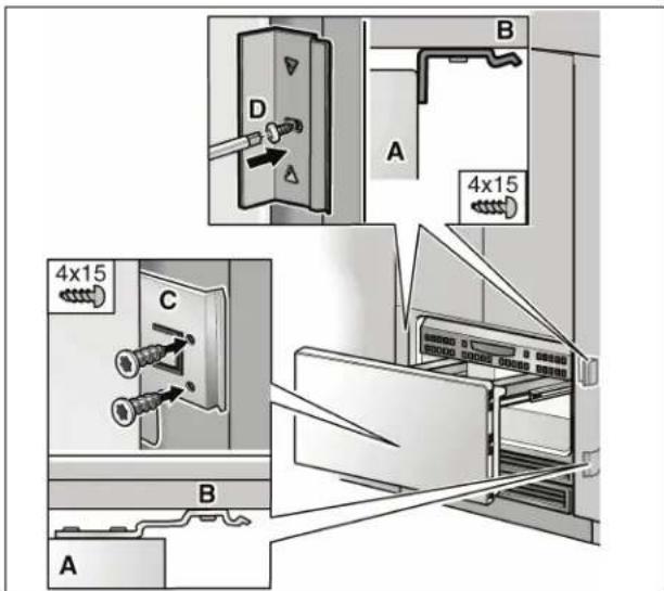 GAGGENAU Vario RB 491 700 - Attaching the individual appliance to the side of the cavity - 3