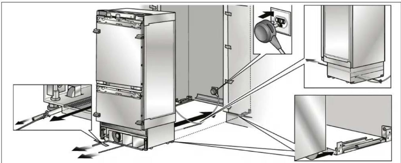 GAGGENAU Vario RB 491 700 - Pousser l'appareil dans la cavité d'installation - 1