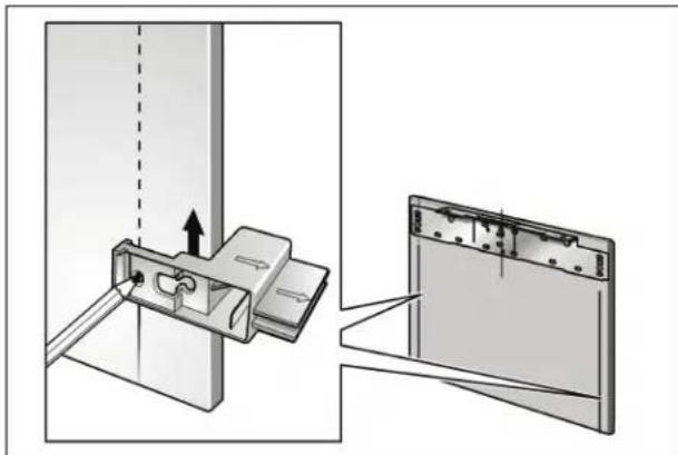 GAGGENAU Vario RB 491 700 - Sujeción y alineación de la puerta del mueble (compartimento de congelación) - 3