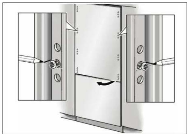 GAGGENAU Vario RB 491 700 - Sujeción y alineación de la puerta del mueble (compartimento frigorífico) - 2