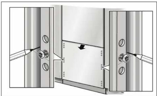 GAGGENAU Vario RB 491 700 - Sujeción y alineación de la puerta del mueble (compartimento de congelación) - 2