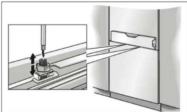 GAGGENAU Vario RB 491 700 - Attaching and aligning the furniture door (freezer compartment) - 1