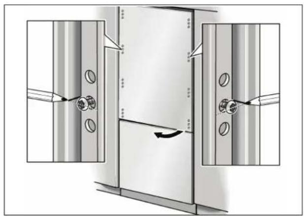 GAGGENAU Vario RB 491 700 - Fixation et alignment de la porte de meuble (compartiment réfrigérateur) - 2