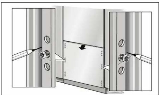 GAGGENAU Vario RB 491 700 - Fixation et alignment de la porte de meuble (compartmentnéglélateur) - 2