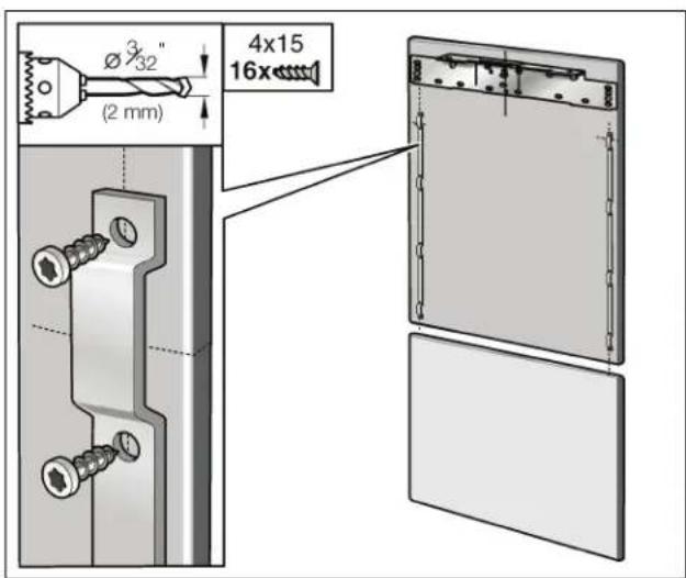 GAGGENAU Vario RB 491 700 - Fixation et alignment de la porte de meuble (compartiment réfrigérateur) - 4