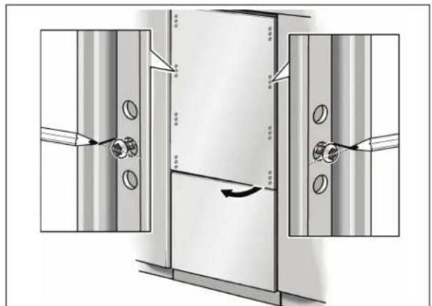 GAGGENAU Vario RB 491 700 - Attaching and aligning the furniture door (refrigerator compartment) - 2