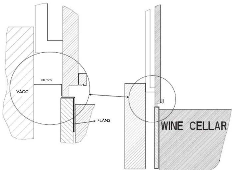 KITCHENAID KCBWX 45600 - B) Installation vid en vagg - 1