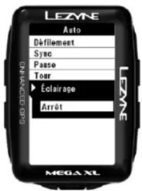 Lezyne Mega XL GPS - Paramètre Éclairage - 1