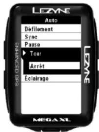 Lezyne Mega XL GPS - Conguraon de la nocaon Présélecon Tour - 1