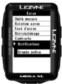 Lezyne Mega XL GPS - Réglage des nocaons - 1