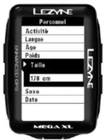 Lezyne Mega XL GPS - Paramètre Taille - 1