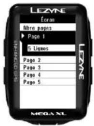Lezyne Mega XL GPS - Réglage de Page - 1