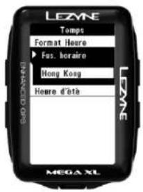 Lezyne Mega XL GPS - Fuseau horaire - 1