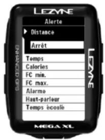 Lezyne Mega XL GPS - Conguraon de l'alerte Distance - 1