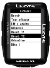 Lezyne Mega XL GPS - Réinialiser Trajet 2 - 1