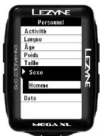 Lezyne Mega XL GPS - Paramètre Sexe - 1