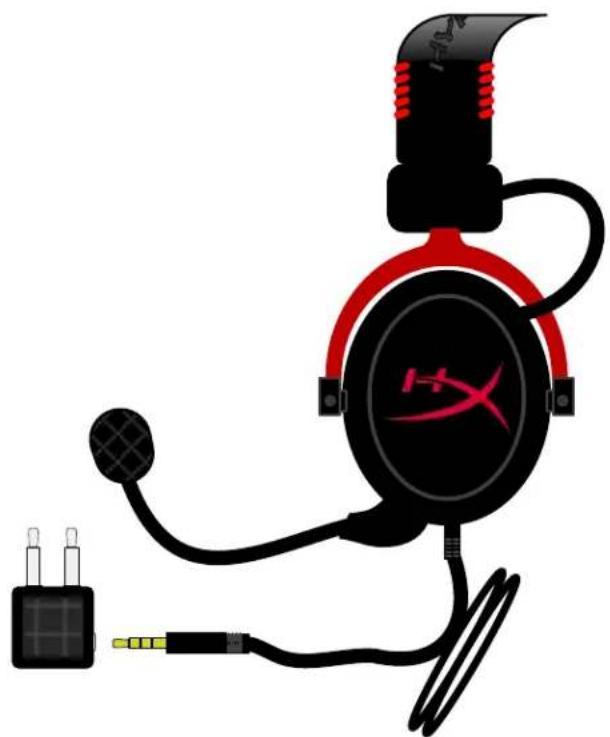 HYPERX HyperXCloud II - 使用方法(飞机专用转接头) - 1