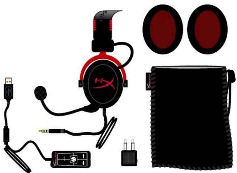 HYPERX HyperXCloud II - Bộ tai nghe bao gồm: - 1