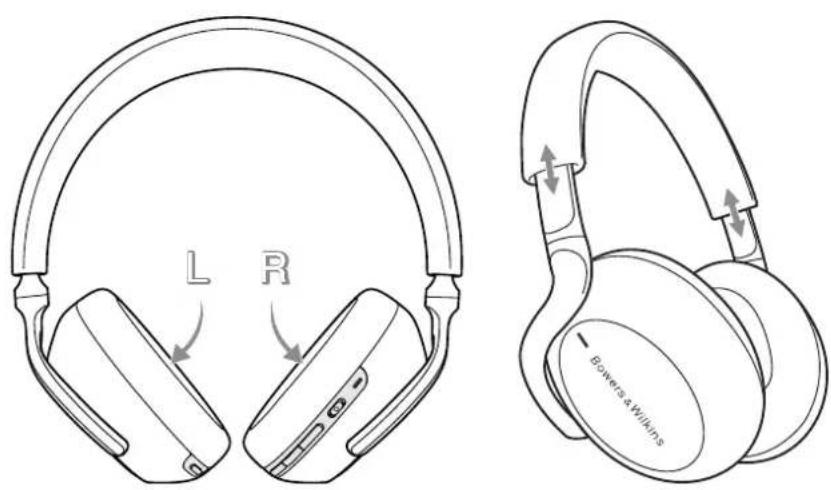 BOWERS & WILKINS PX7 - A fejhallgato viselése - 2