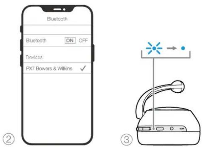 BOWERS & WILKINS PX7 - A fejhallgato beallitasa az alkalmazas segitségével - 2