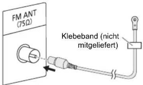 PANASONIC SCTMAX50E - Verbinden Sie die FM (UKW)-Zimmerantenne. - 1