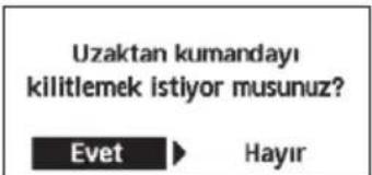 PANASONIC WHUD05JE5 - Uzaktan Kumandayi kilitlemek icin setzen. - 1