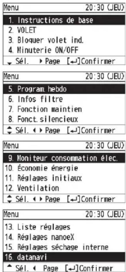 PANASONIC CZRTC5B - ■ Menu pouvant etresélectionnés (1 à 16) - 1