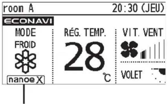 PANASONIC CZRTC5B - Affichage pendant le fonctionnement du kit nanoe™ X - 1