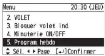 PANASONIC CZRTC5B - Sélectionnez [Program. hebdo]. - 1