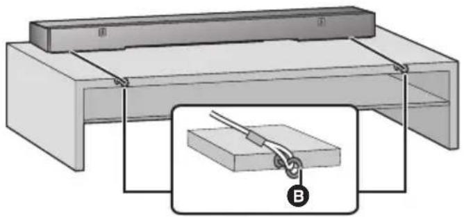 PANASONIC SCHTB700 - Stellen Sie das Hauptgerät an der gewünschten Position auf und bringen Sie jedes Seil am Regal oder Tisch an. - 1