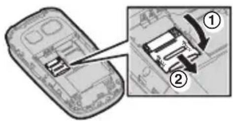PANASONIC KXTU456 - Insertion d'une carte SIM, d'une carte microSD et de la batterie - 4