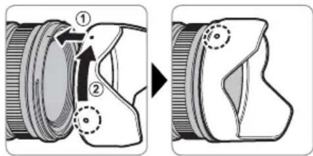 FUJIFILM XF 1680mm f4 R OIS WR - Montera motljusskyddet - 1