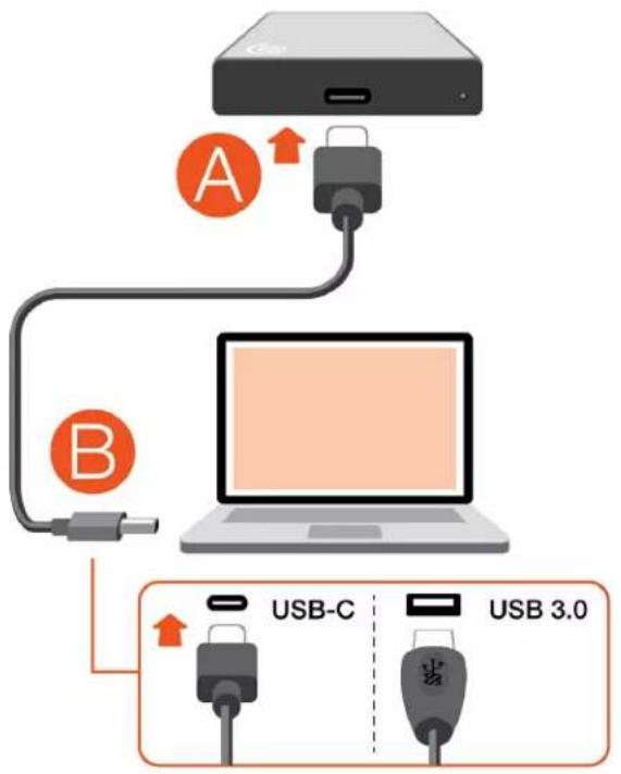 SEAGATE One Touch SSD - Connexion du cable USB - 1