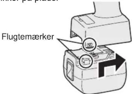 PANASONIC EYFLA2 - Isætning og udtagning af batteripakningen - 1