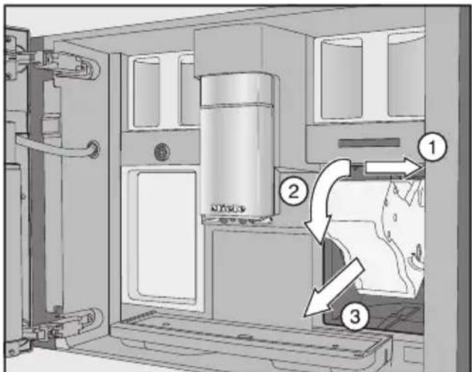 MIELE CVA 7440 - Sortir l'unité de percolation - 2