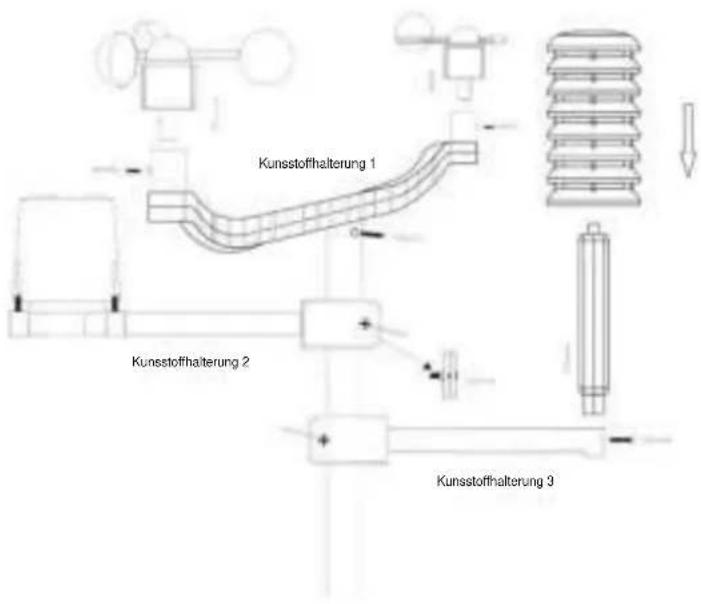 Cresta DTX690 - Thermo-Hygro-Sensor an Kunststoffhalterung 3 befestigen: - 2