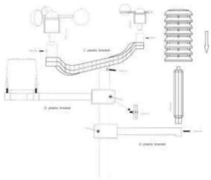Cresta DTX690 - BEVESTIGEN VAN ALLE SENSOREN OP DE STAINLESS STEEL MAST EN PLAATSING VAN HET GEHEEL IN HET OPEN VELD. - 1
