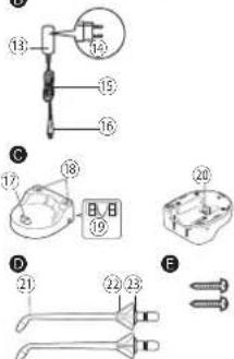 Technical diagram showing labeled components of a mechanical or electrical assembly with numbered parts and exploded views.