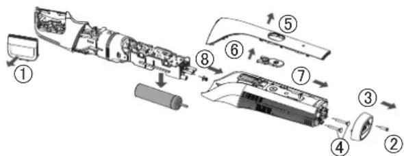 PANASONIC ERGK80 - Extraiga la bateria recargable incorpora de antes de desechar el cuerpo principal. - 1
