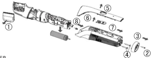 PANASONIC ERGK80 - Retrait de la batterie rechargeable intégrée - 1